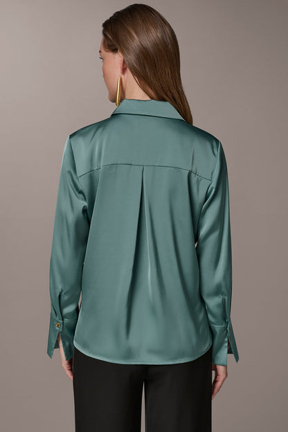 SATIN BLOUSE - Waterlily