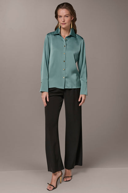 SATIN BLOUSE - Waterlily