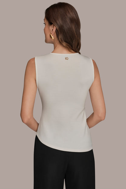 ASYMMETRIC HEM BLOUSE - Cream