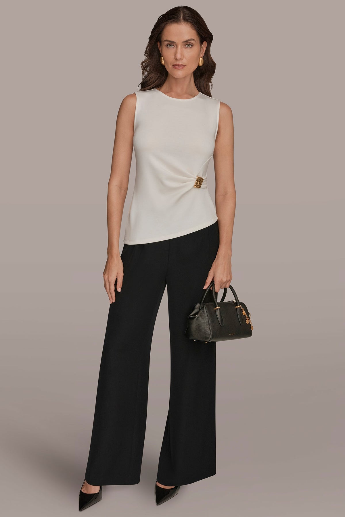 ASYMMETRIC HEM BLOUSE - Cream