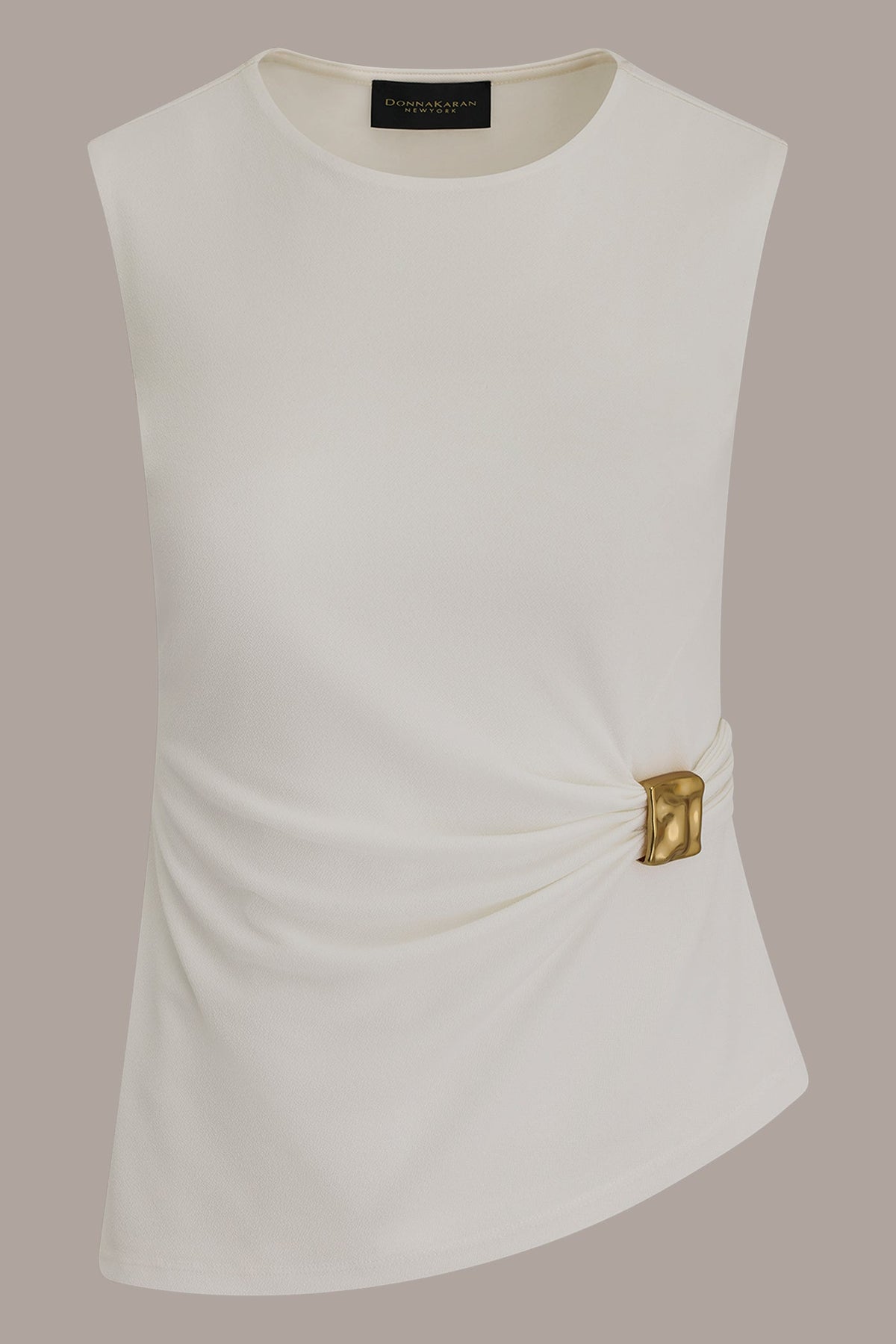 ASYMMETRIC RUCHED TOP - Cream