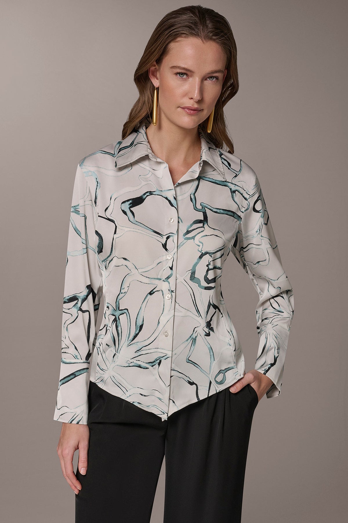 PRINTED BLOUSE - Aquamint Multi