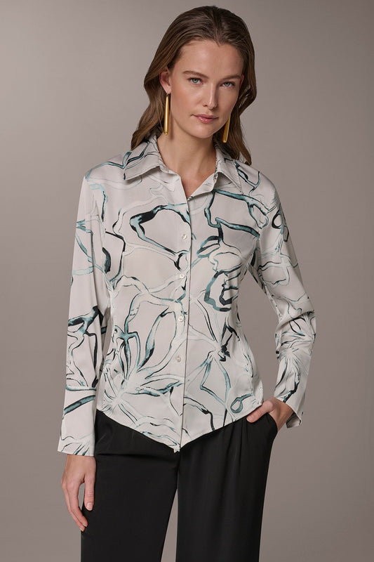 PRINTED BLOUSE - Aquamint Multi