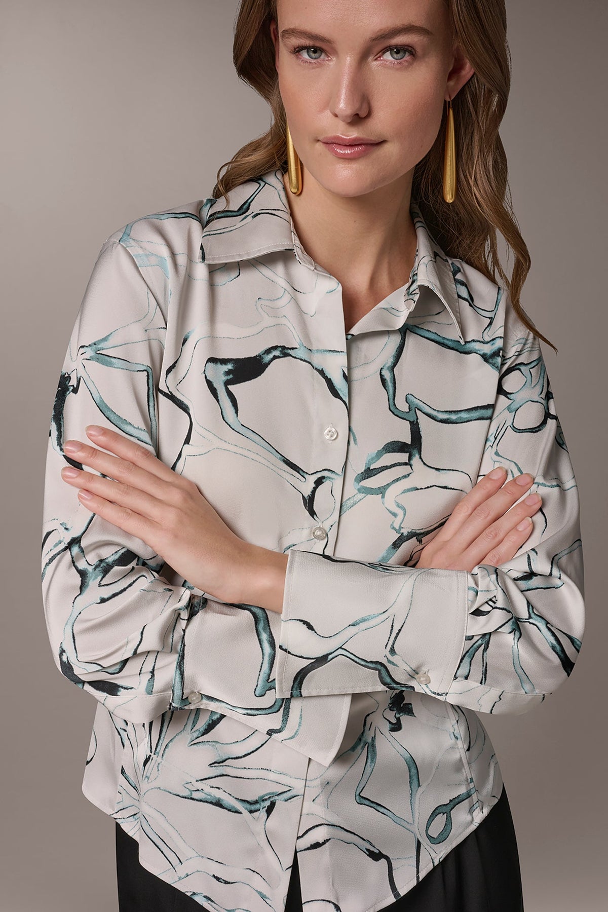 PRINTED BLOUSE - Aquamint Multi