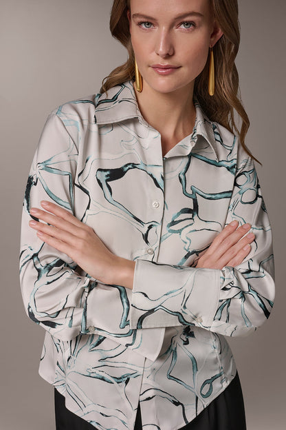 PRINTED BLOUSE - Aquamint Multi