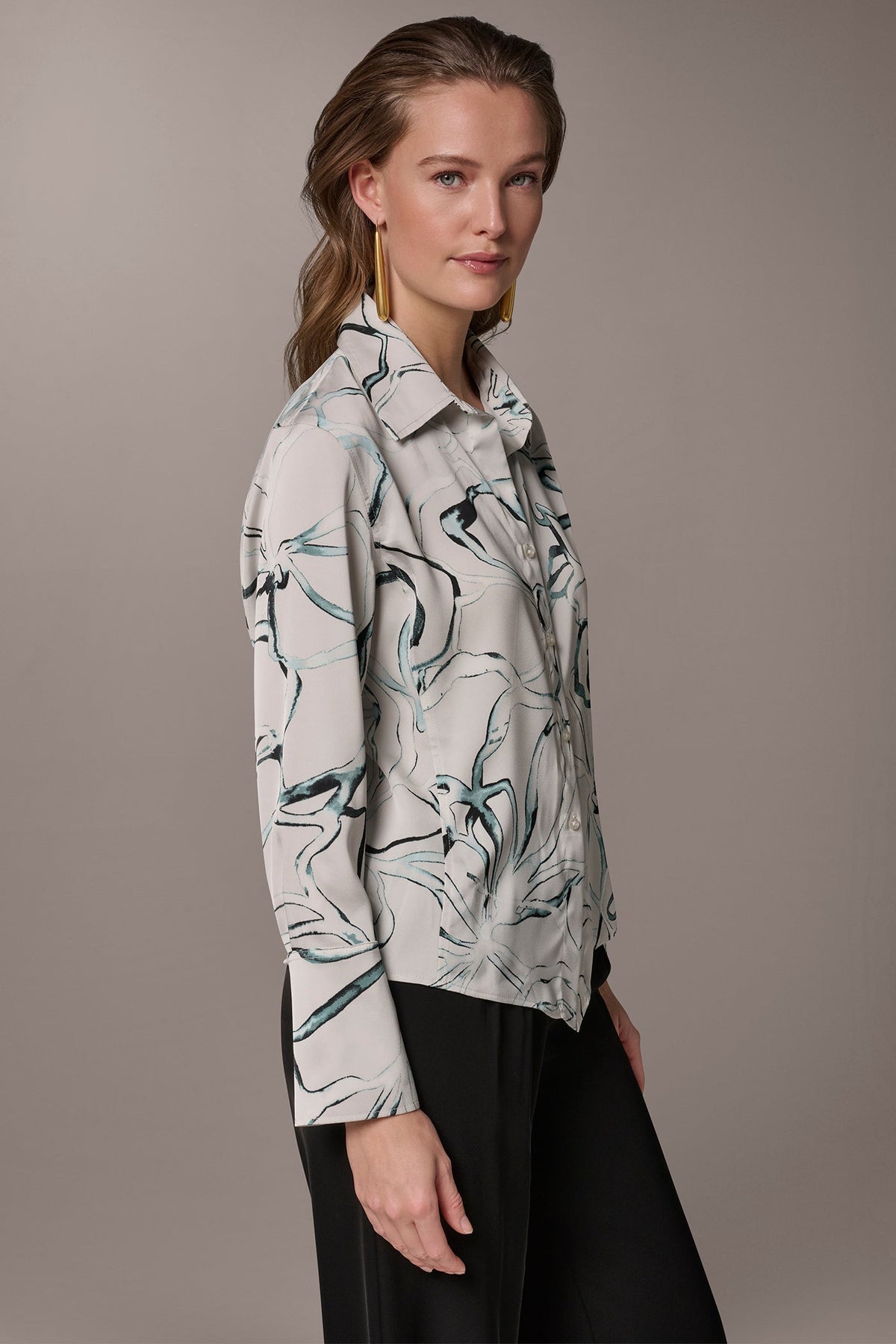 PRINTED BLOUSE - Aquamint Multi