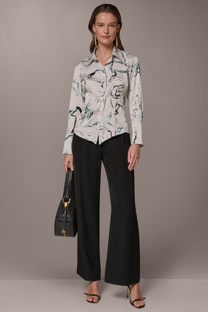 PRINTED BLOUSE - Aquamint Multi