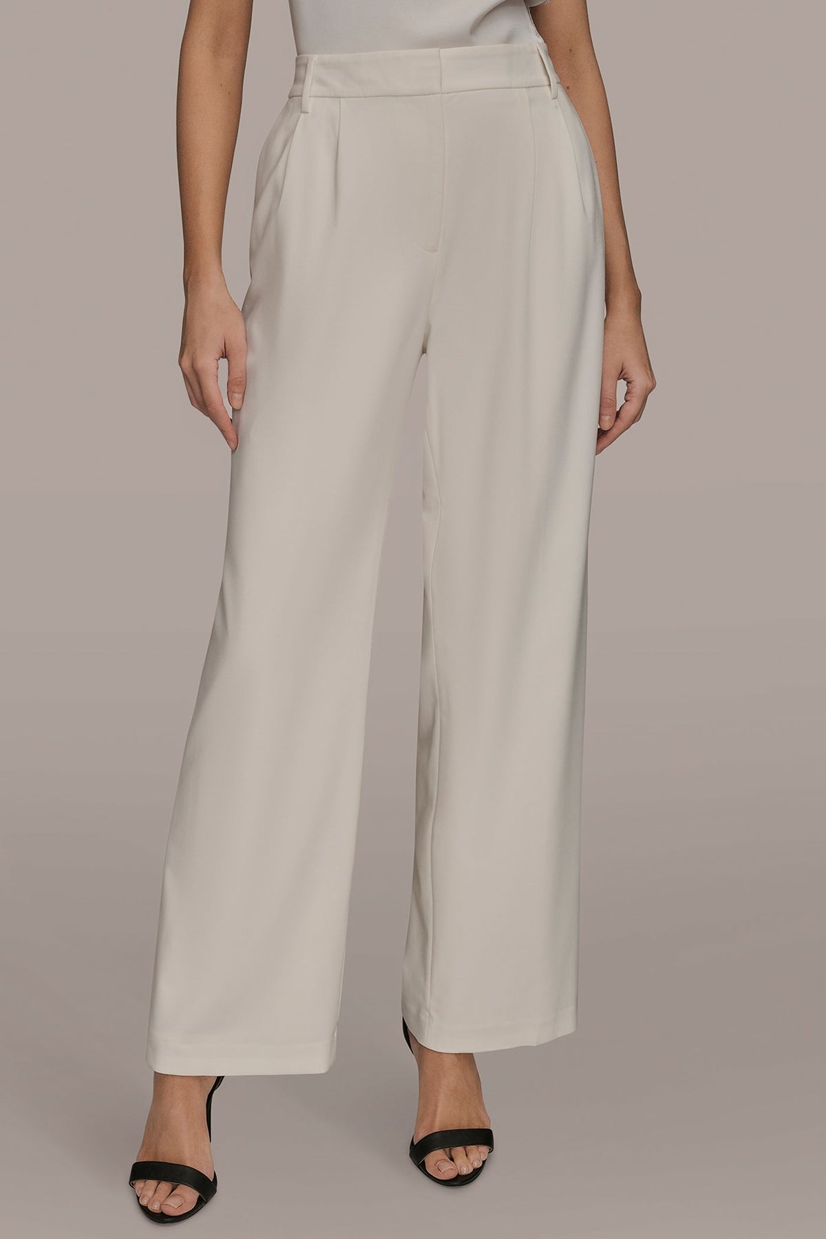 EXTRA HIGH-RISE PLEATED WIDE-LEG PANT - CREAM