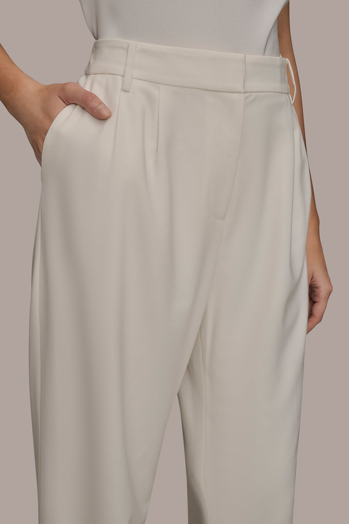 EXTRA HIGH-RISE PLEATED WIDE-LEG PANT - CREAM