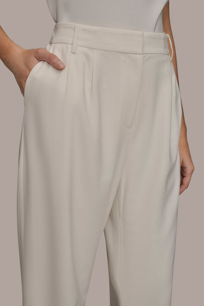 EXTRA HIGH-RISE PLEATED WIDE-LEG PANT - CREAM