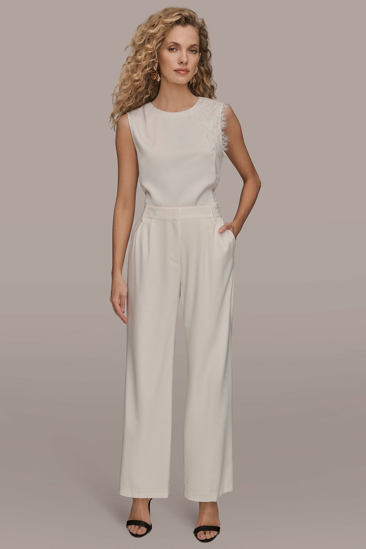 EXTRA HIGH-RISE PLEATED WIDE-LEG PANT - CREAM