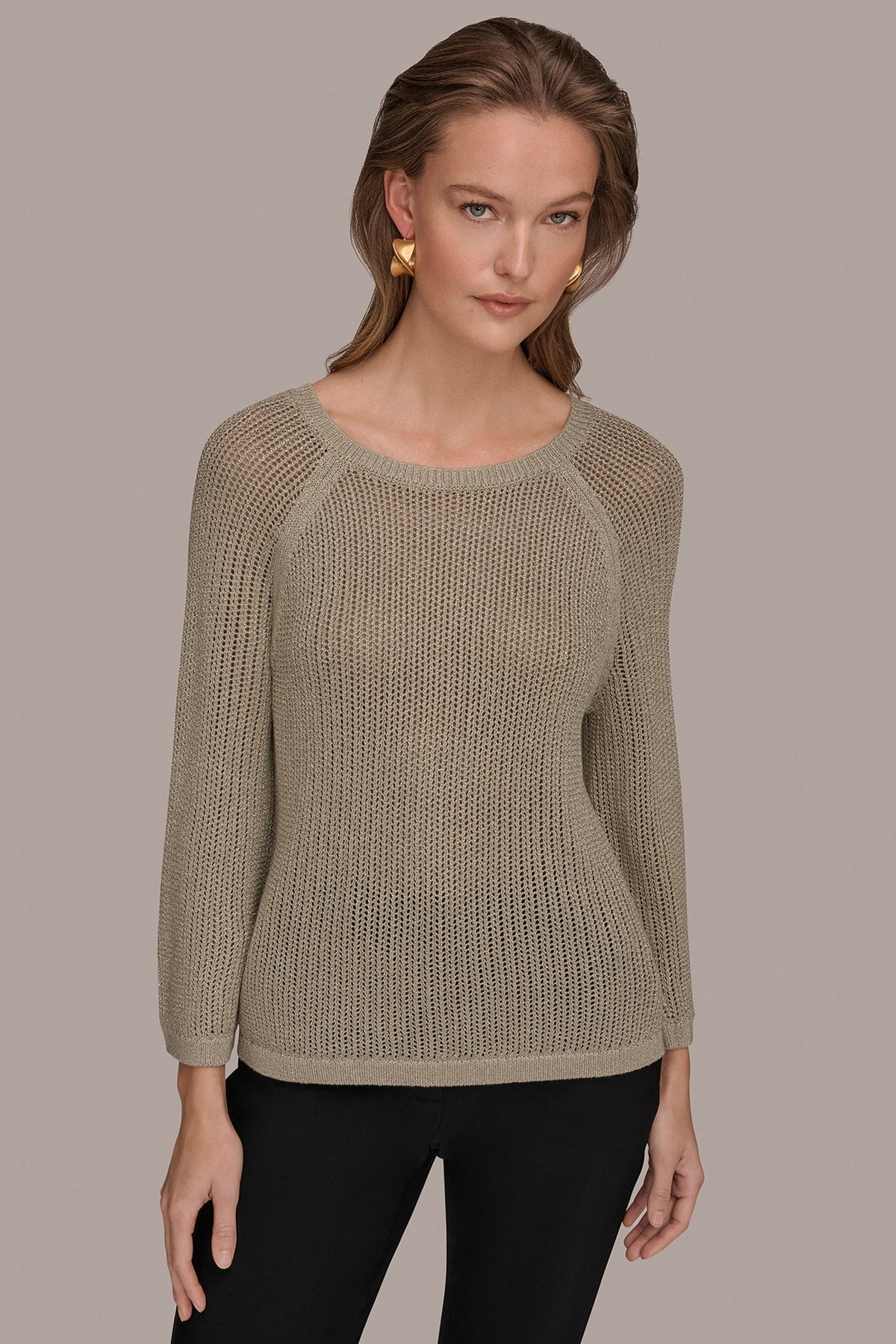 BOAT NECK DOLMAN SWEATER - Tuscan Grey