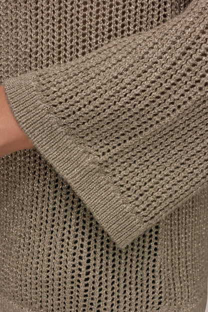 BOAT NECK DOLMAN SWEATER - Tuscan Grey