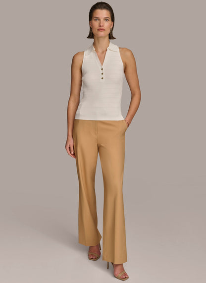 TEXTURE SWEATER WITH GOLD BUTTONS - Cream
