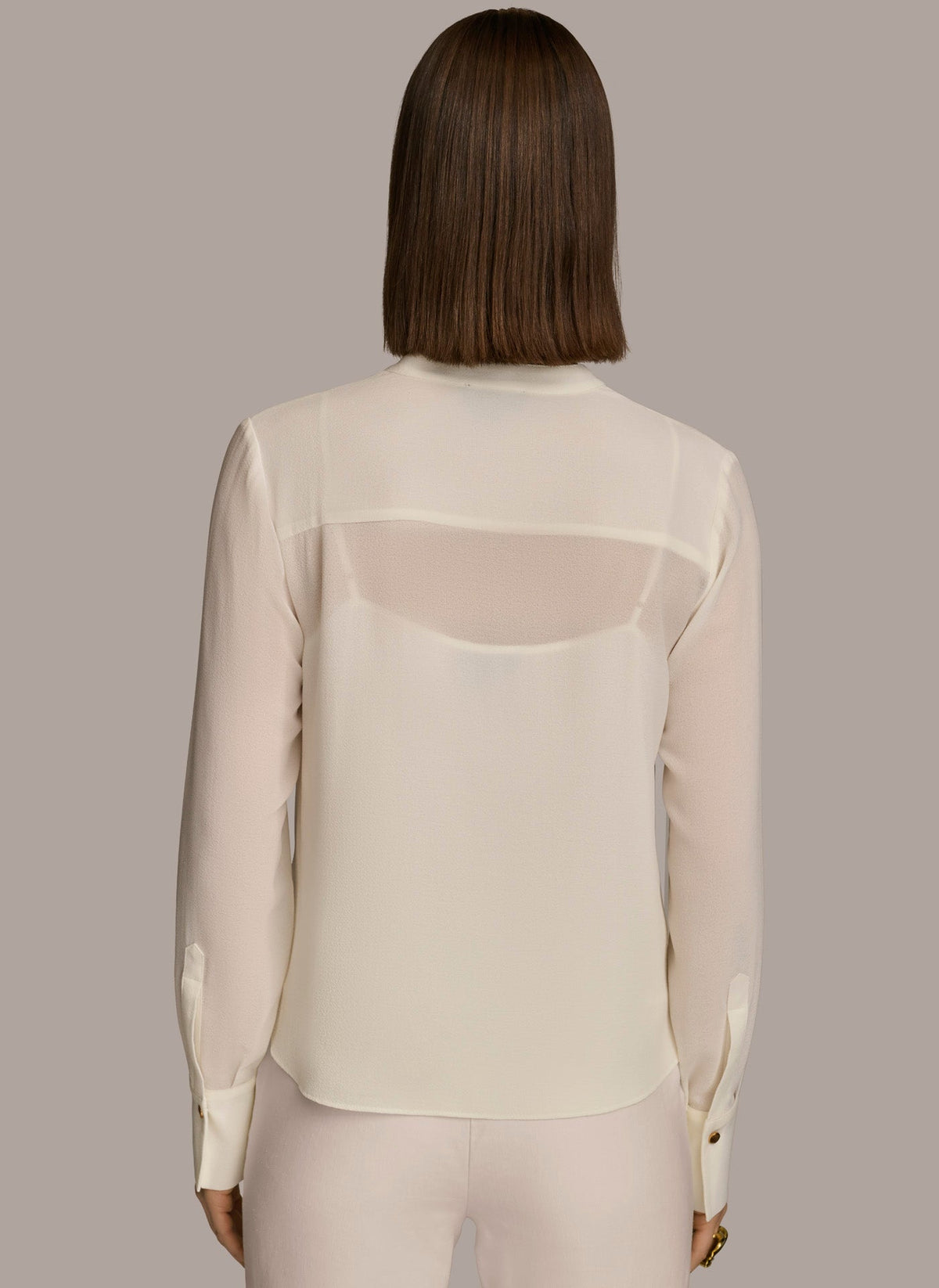 FAUX WRAP TOP - Cream
