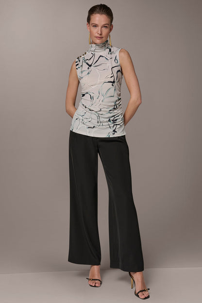 BUTTON SHOULDER BLOUSE - Aquamint Multi
