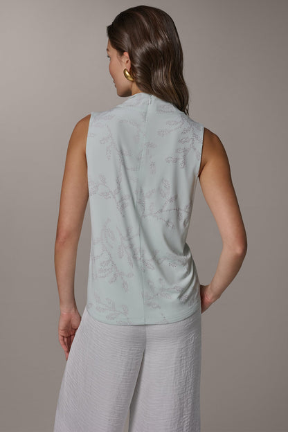 DRAPE TWIST SHOULDER BLOUSE - Skylight