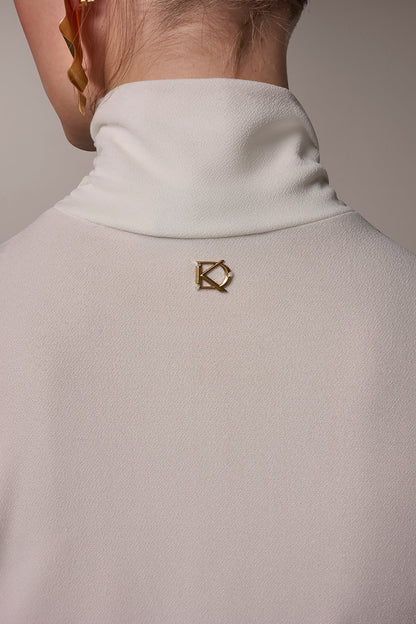 BUTTON SHOULDER BLOUSE - Cream