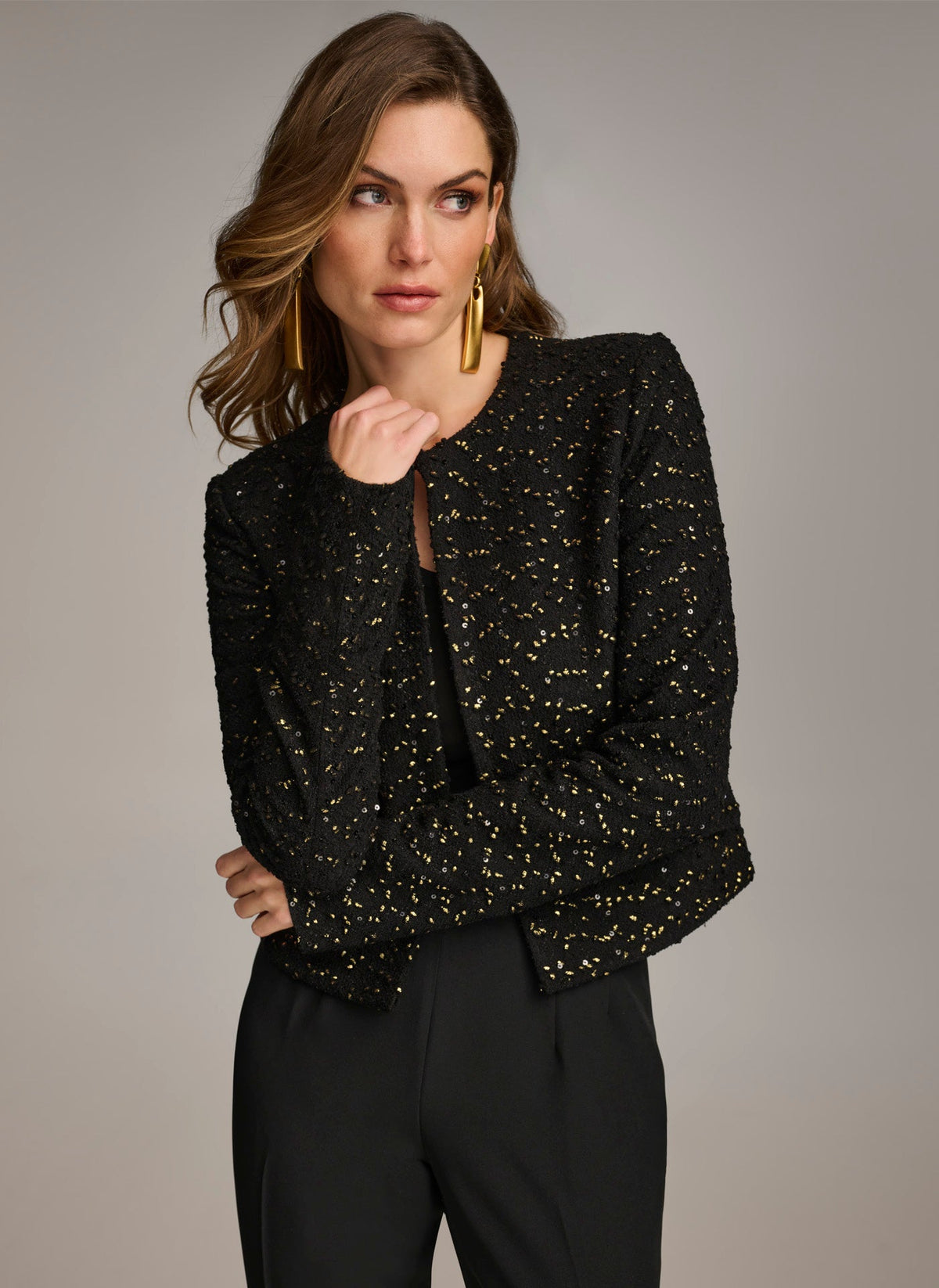 FOIL POPCORN JACKET - Black