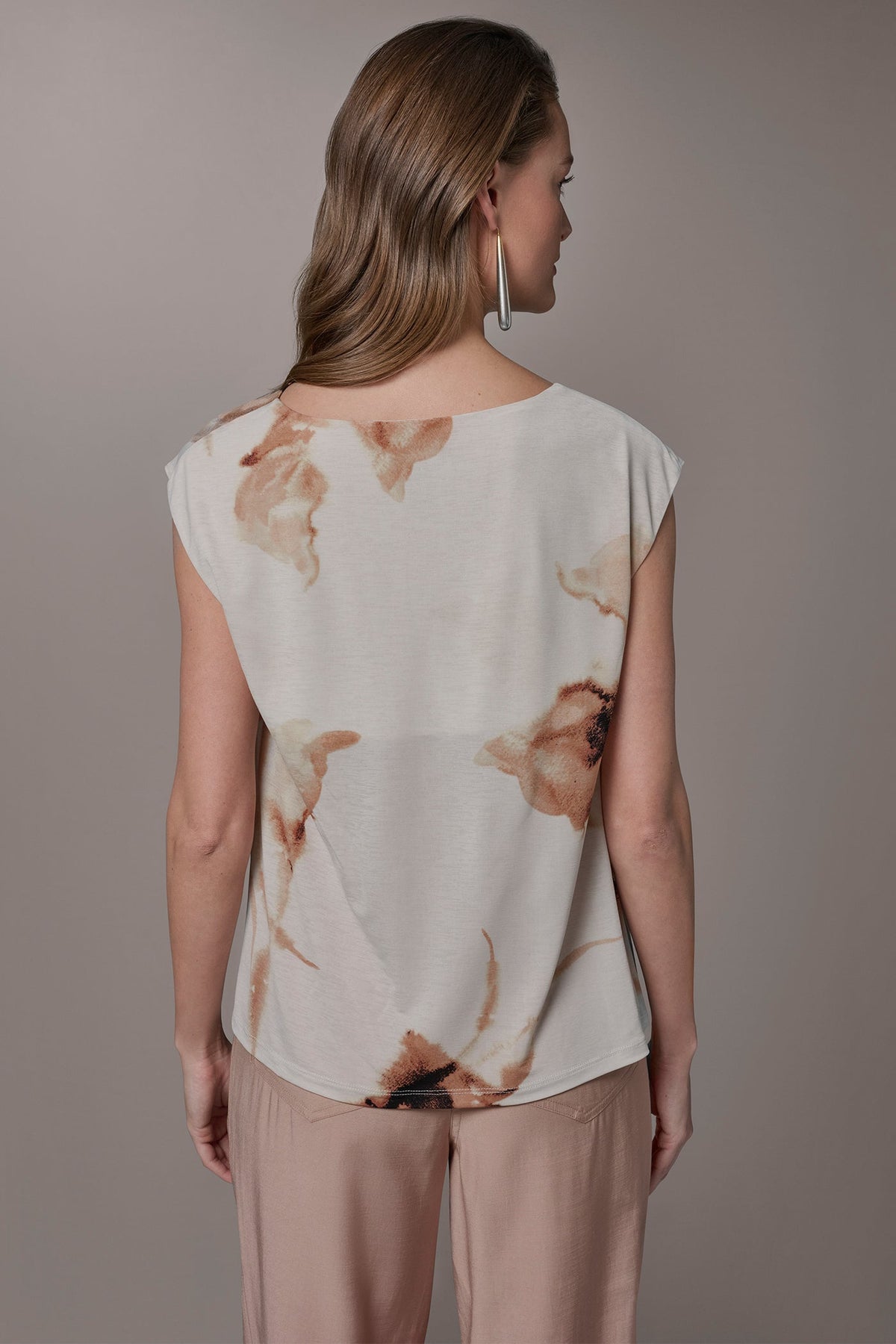 FLORAL ASYMMETRIC BLOUSE - Light Tuscan Grey Multi