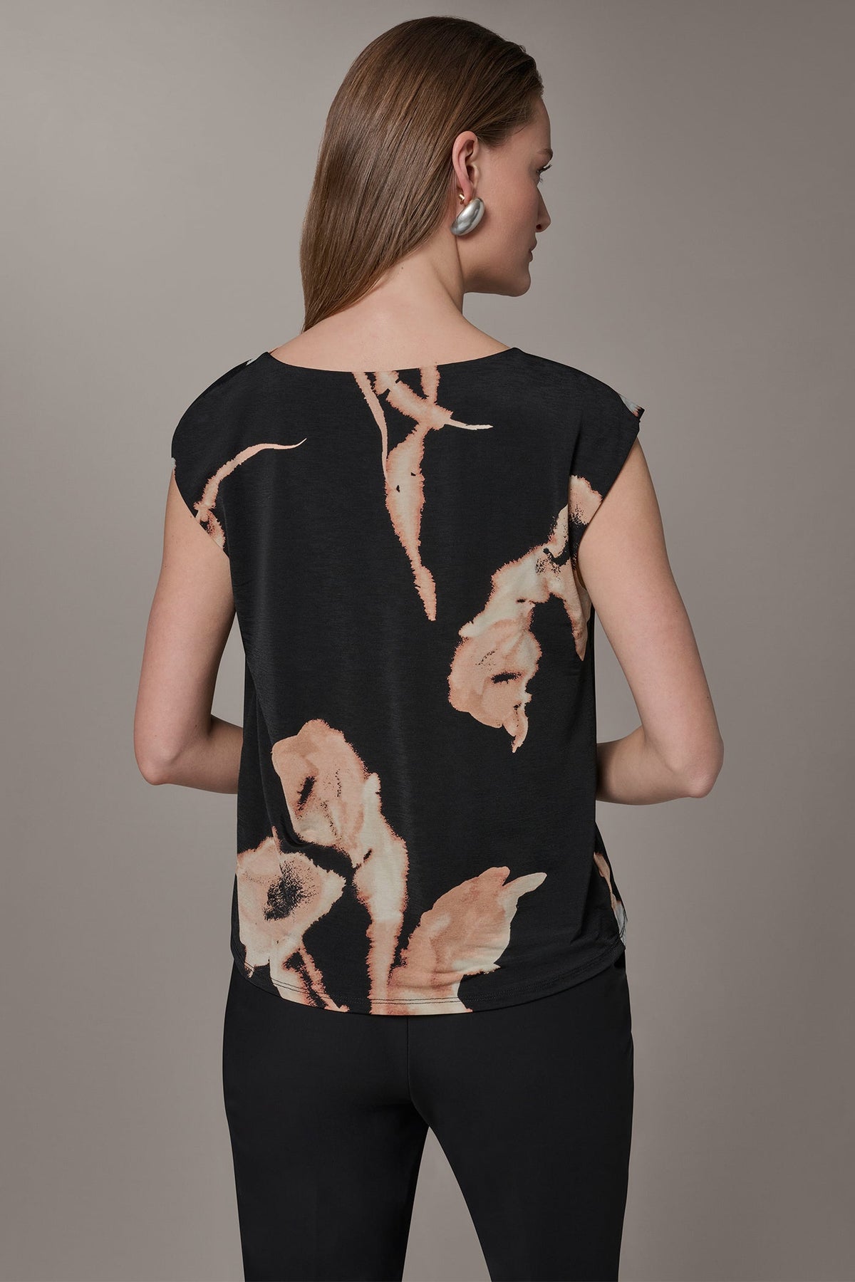 FLORAL ASYMMETRIC BLOUSE - Black Multi