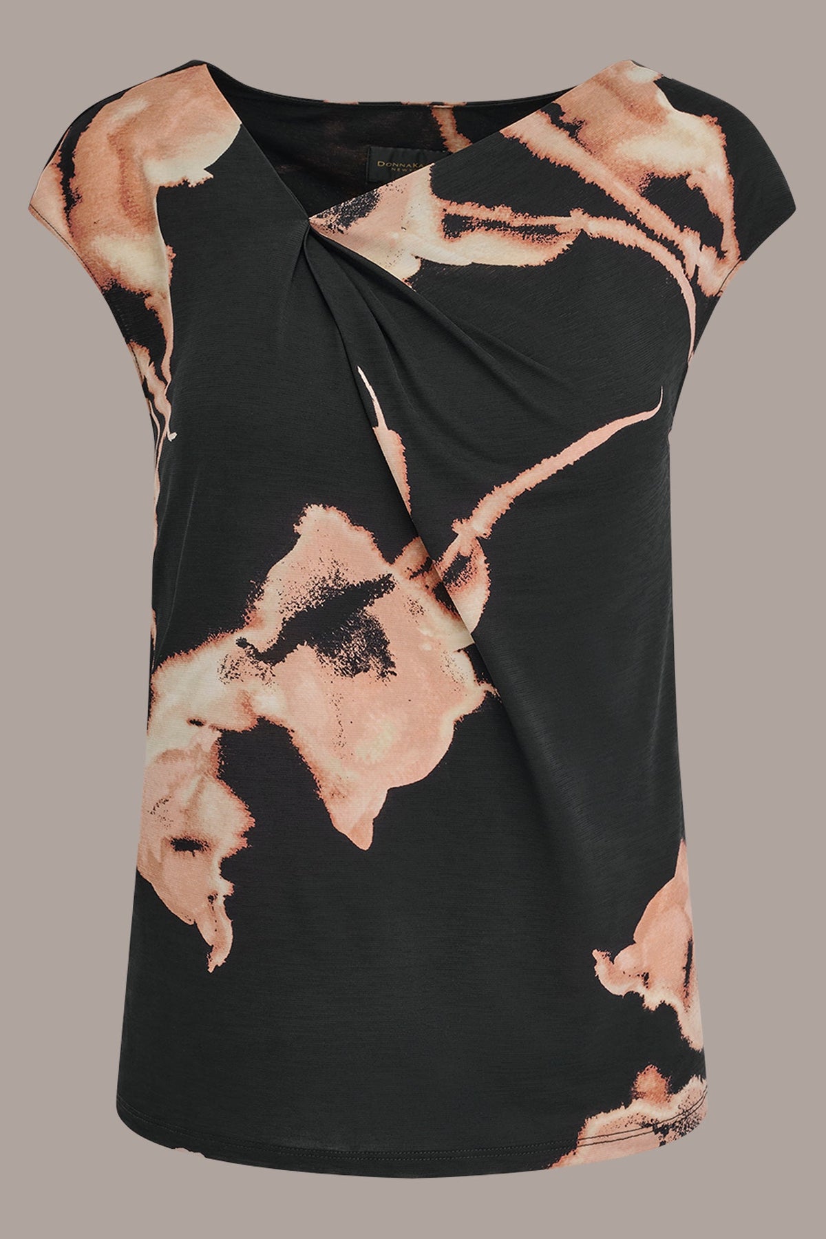 FLORAL ASYMMETRIC BLOUSE - Black Multi