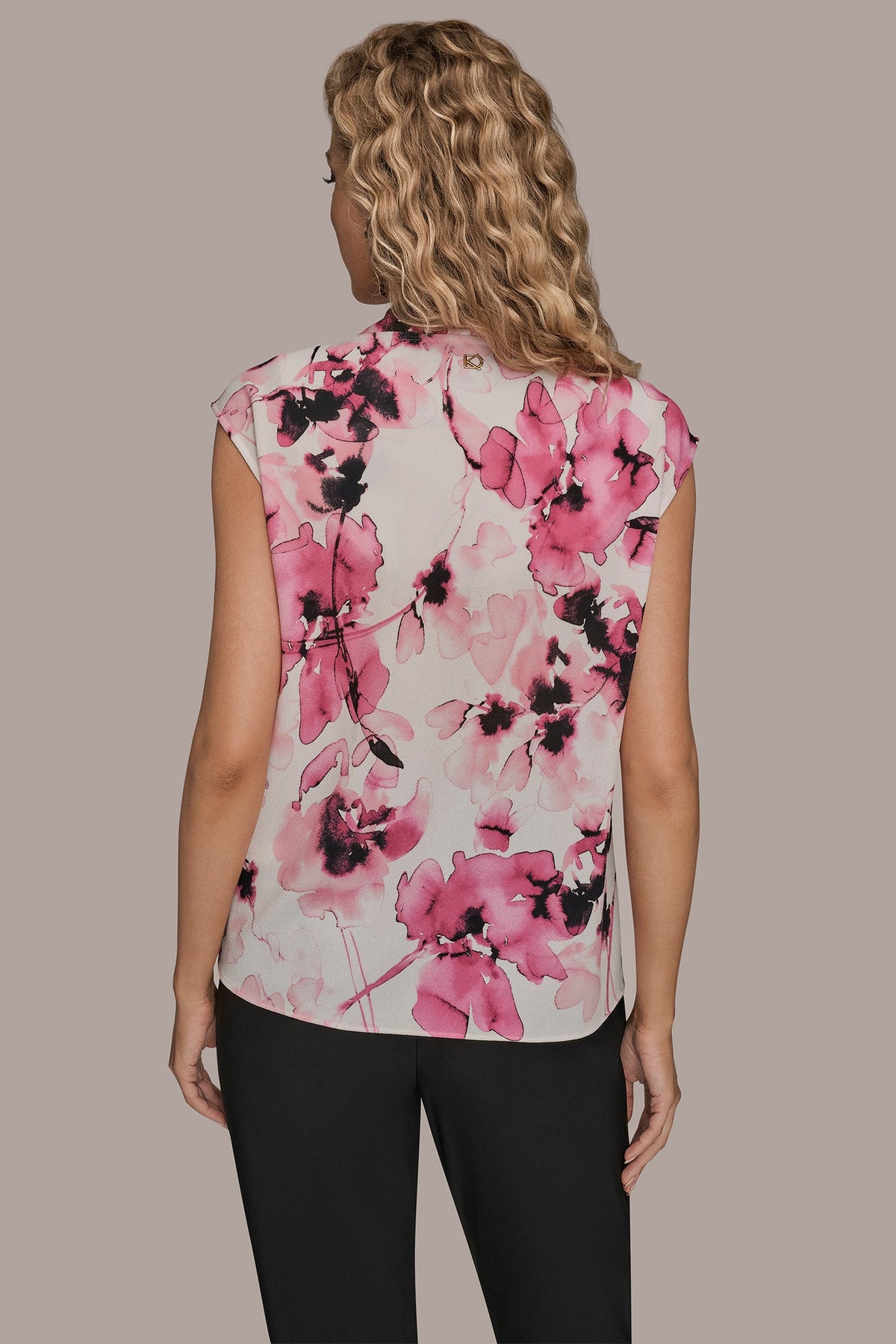 SLEEVELESS COWL NECK TOP - BIMINI MULTI