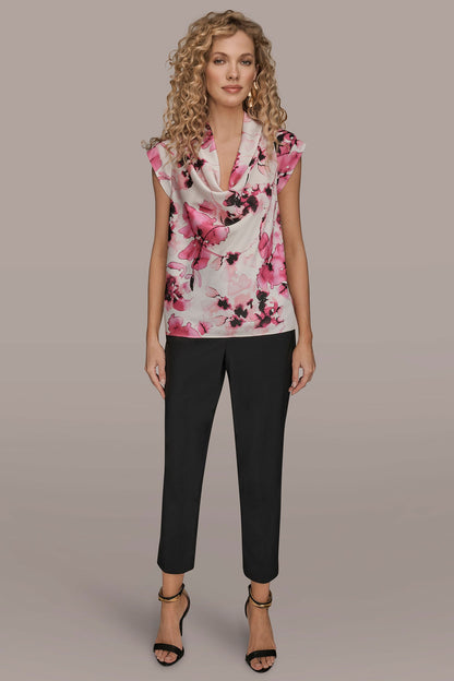 SLEEVELESS COWL NECK TOP - BIMINI MULTI