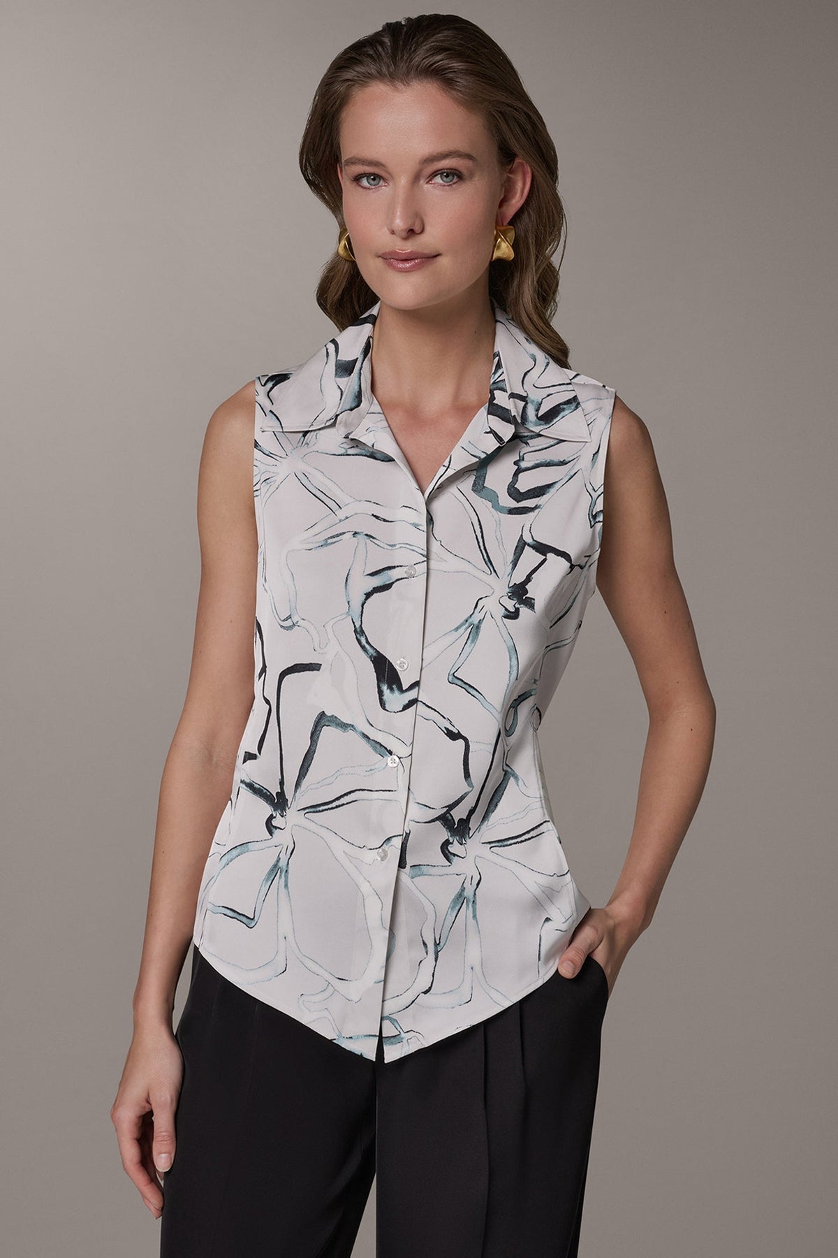 PRINTED BLOUSE - Aquamint Multi