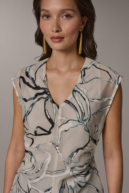 FLORAL BURNOUT TOP - Aquamint Multi