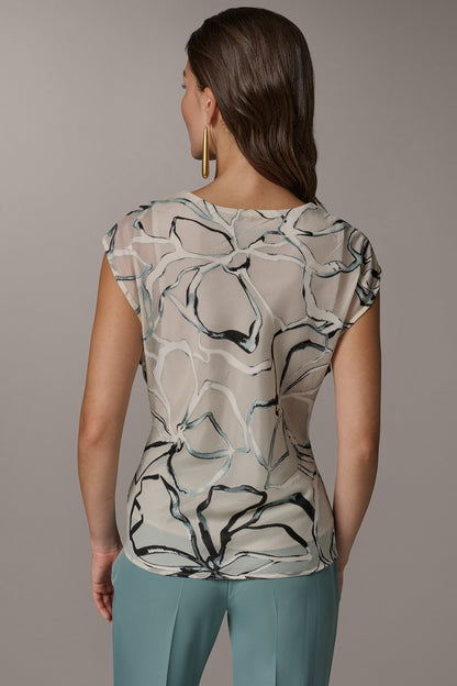 FLORAL BURNOUT TOP - Aquamint Multi
