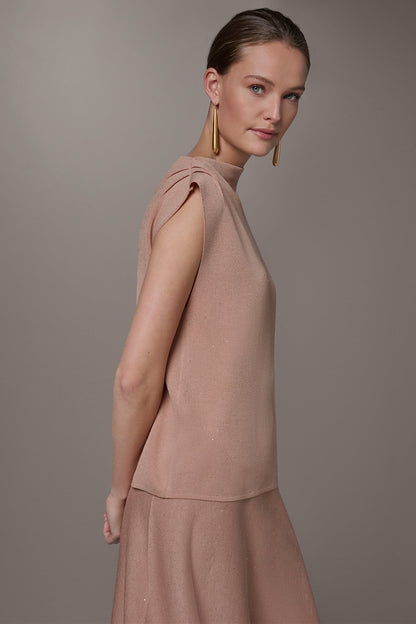 SEQUIN ASYMMETRIC FUNNEL NECK SWEATER - Umbria