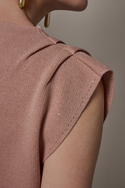 SEQUIN ASYMMETRIC FUNNEL NECK SWEATER - Umbria