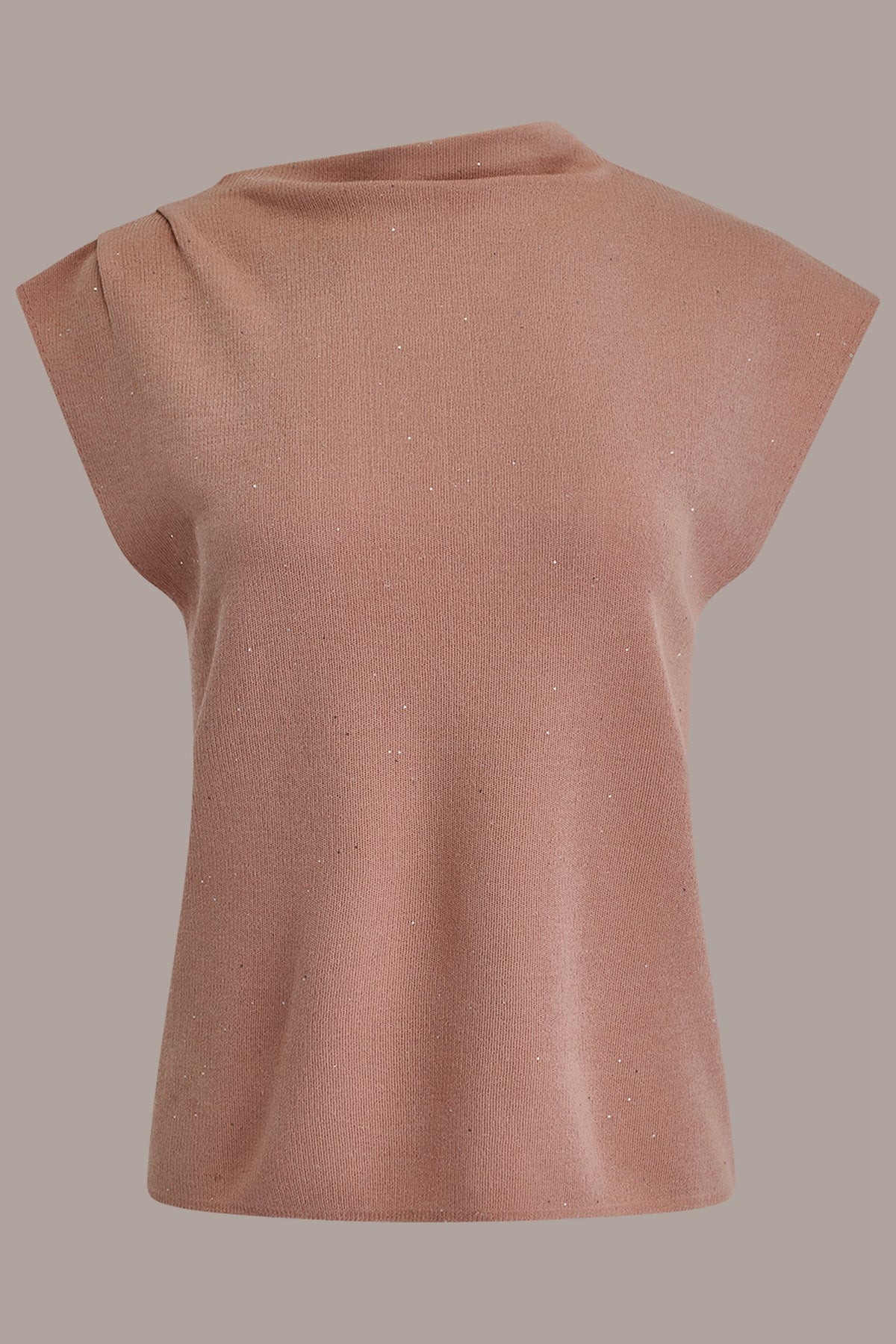 SEQUIN ASYMMETRIC FUNNEL NECK SWEATER - Umbria