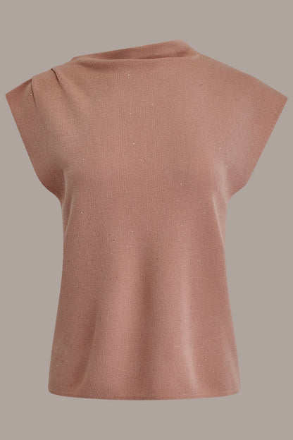 SEQUIN ASYMMETRIC FUNNEL NECK SWEATER - Umbria