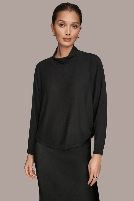 MOCK-NECK TOP - Black