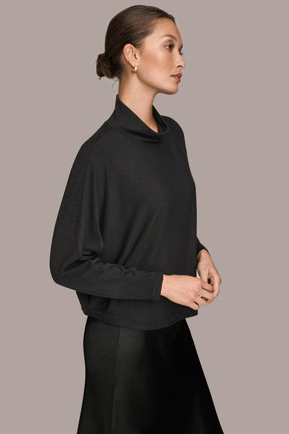 MOCK-NECK TOP - Black