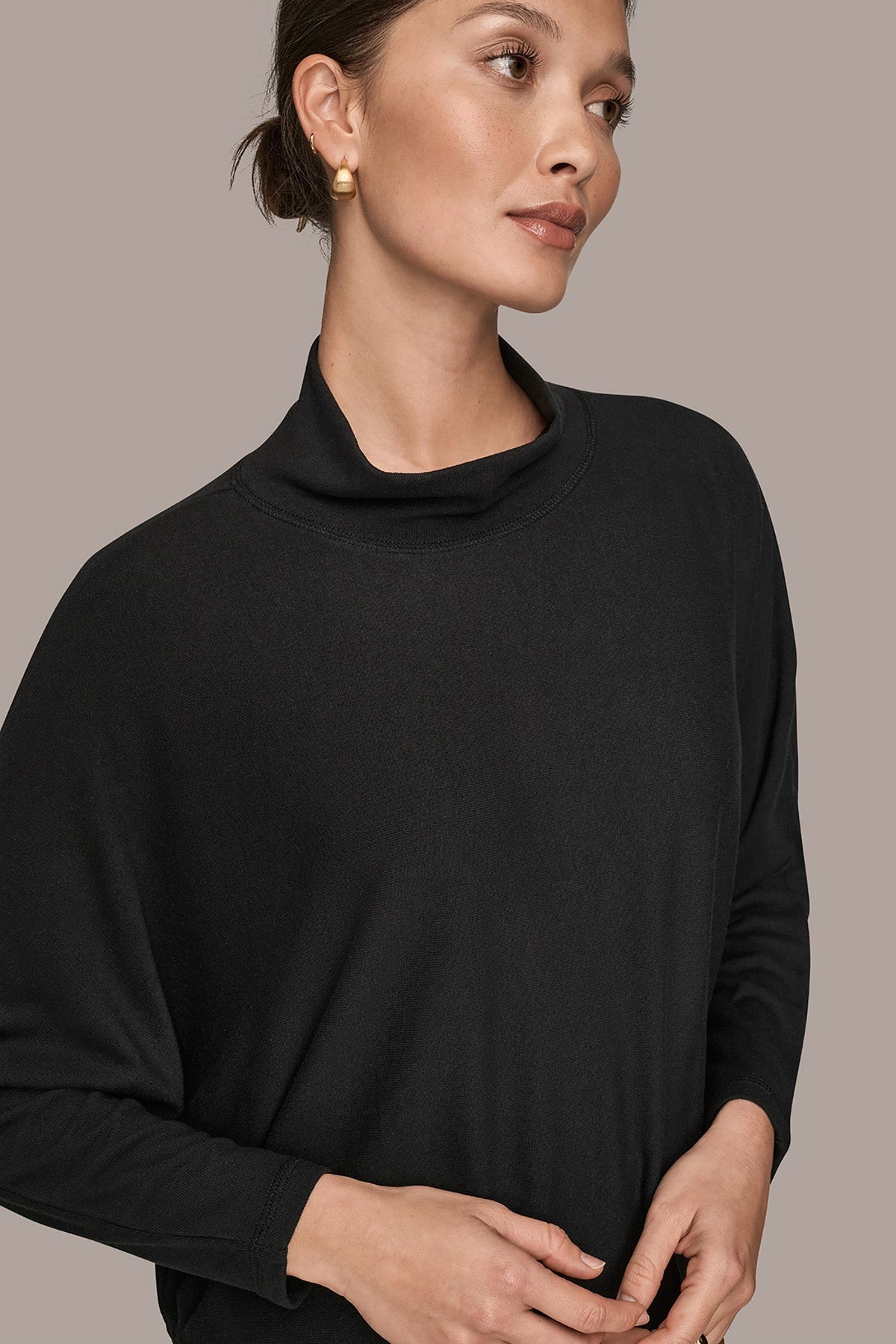 MOCK-NECK TOP - Black