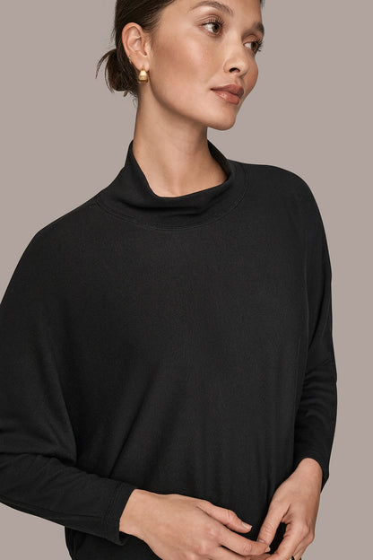 MOCK-NECK TOP - Black