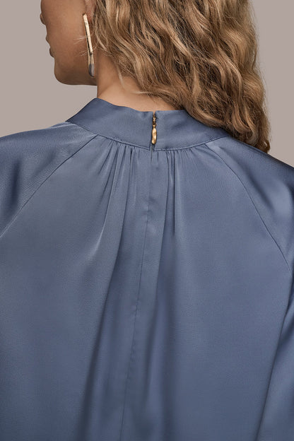 BUTTON-NECK BLOUSE - TEMPEST