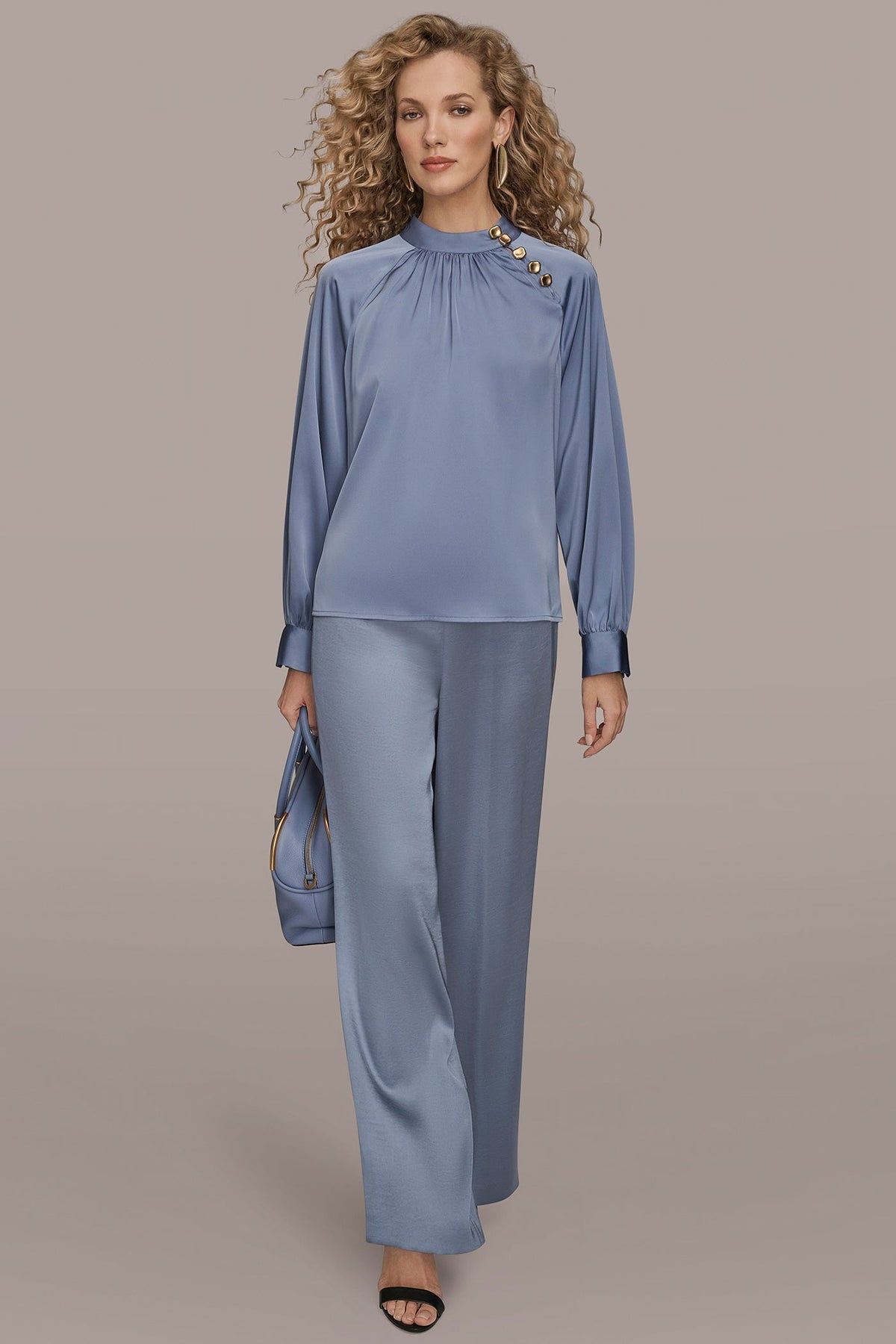BUTTON-NECK BLOUSE - TEMPEST