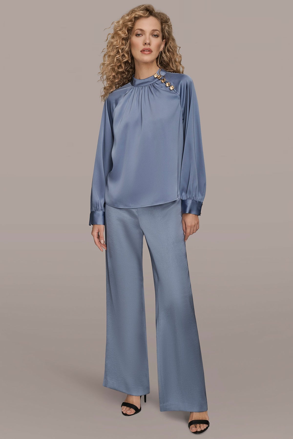 BUTTON-NECK BLOUSE - TEMPEST