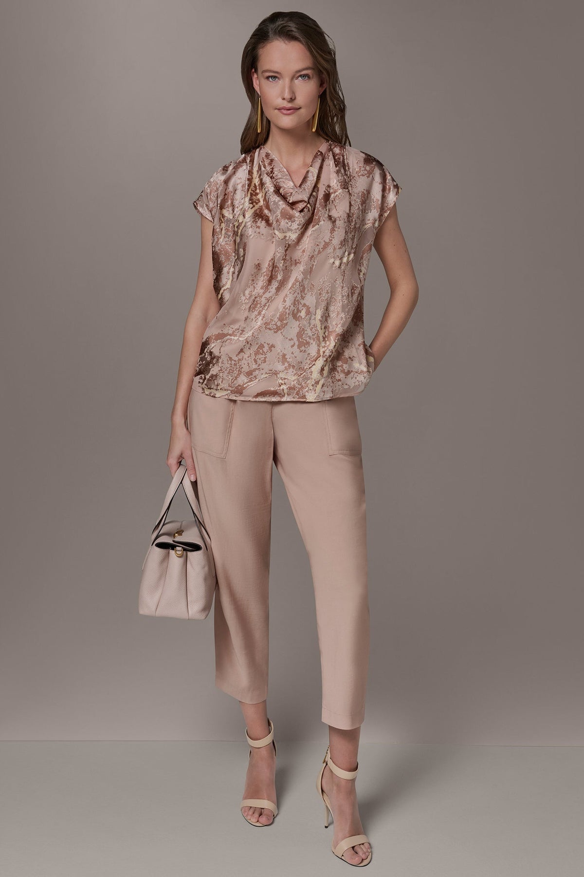 METALLIC BURNOUT BLOUSE - Snow Petal