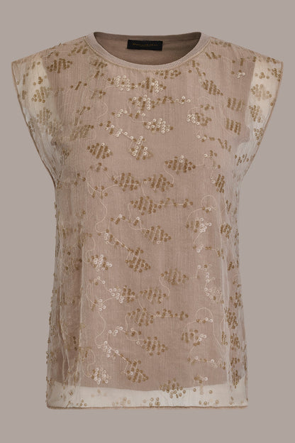 LAYERED SEQUIN SWEATER - Tuscan Grey