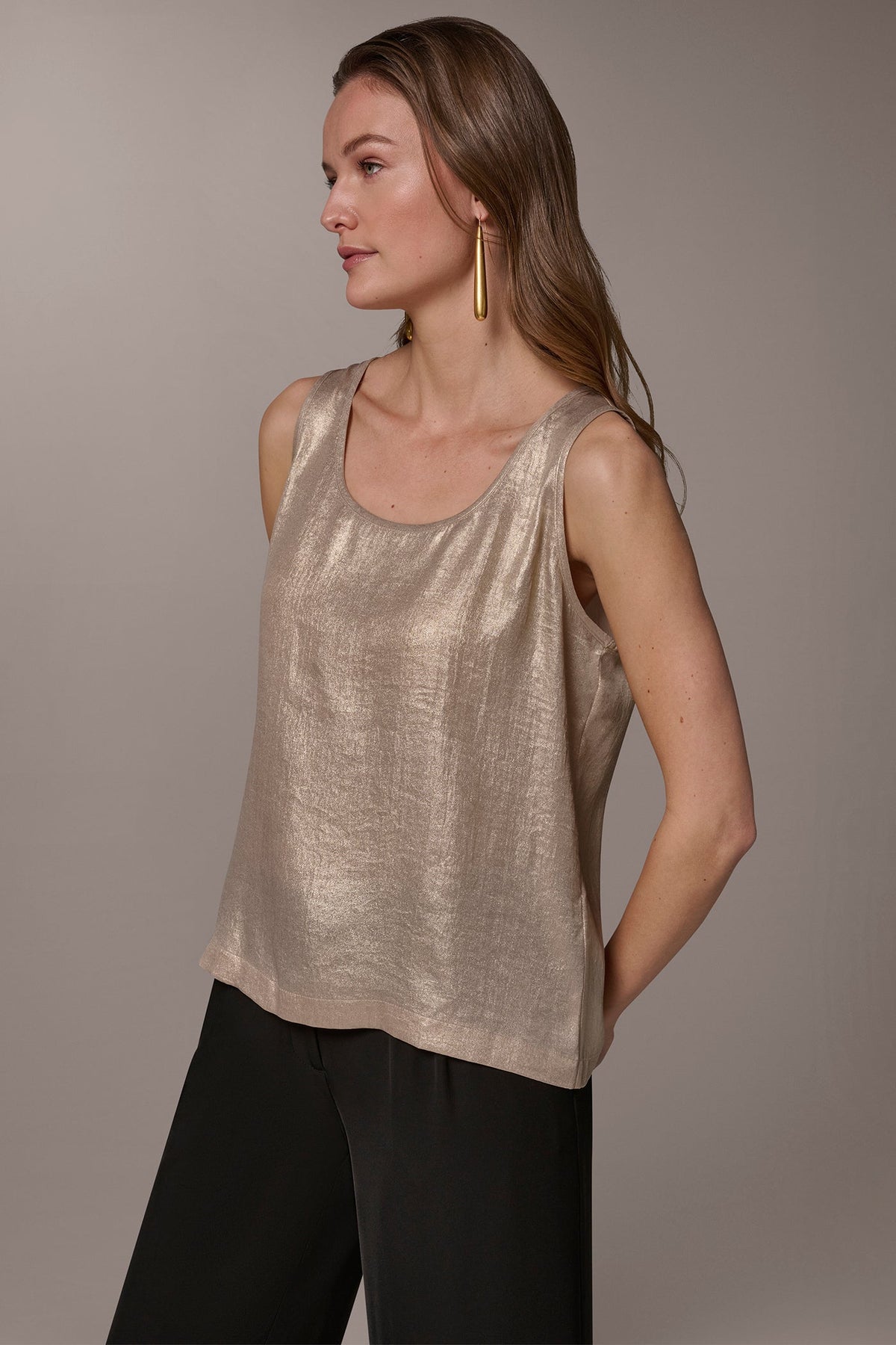 SATIN CAMISOLE - Light Tuscan Grey Multi