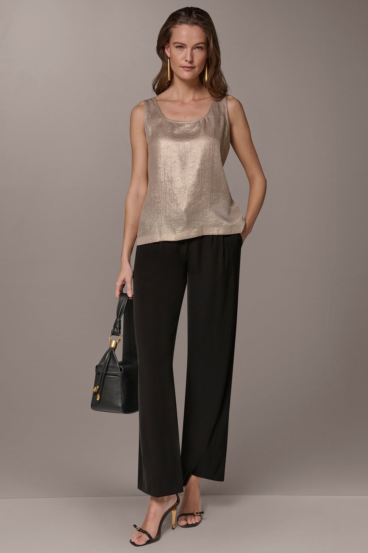 SATIN CAMISOLE - Light Tuscan Grey Multi