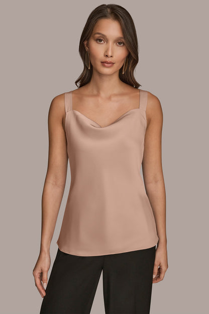 SATIN COWL-NECK CAMISOLE - Umbria