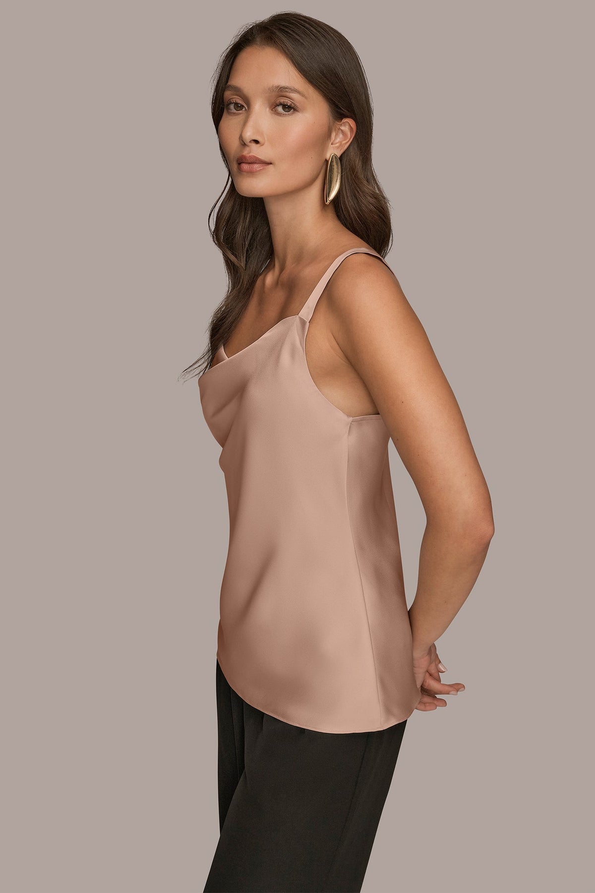 SATIN COWL-NECK CAMISOLE - Umbria