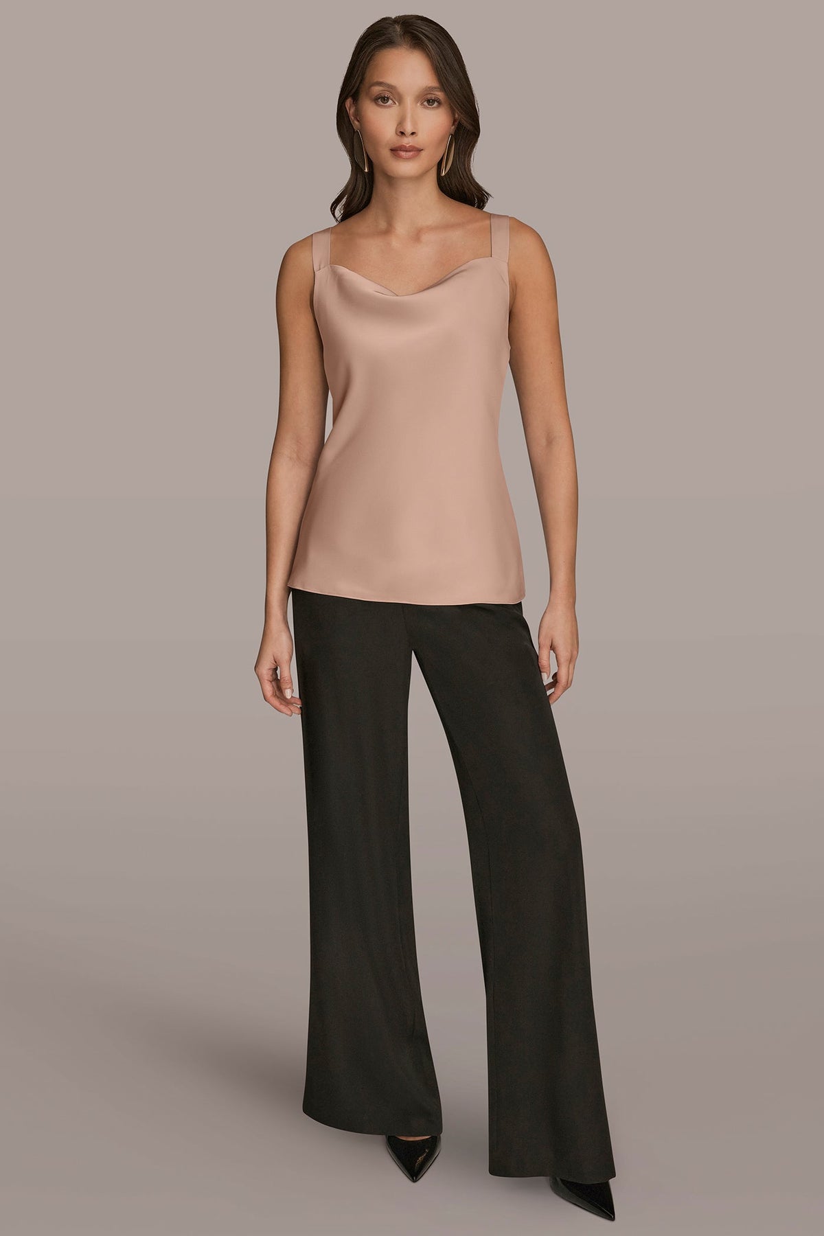 SATIN COWL-NECK CAMISOLE - Umbria