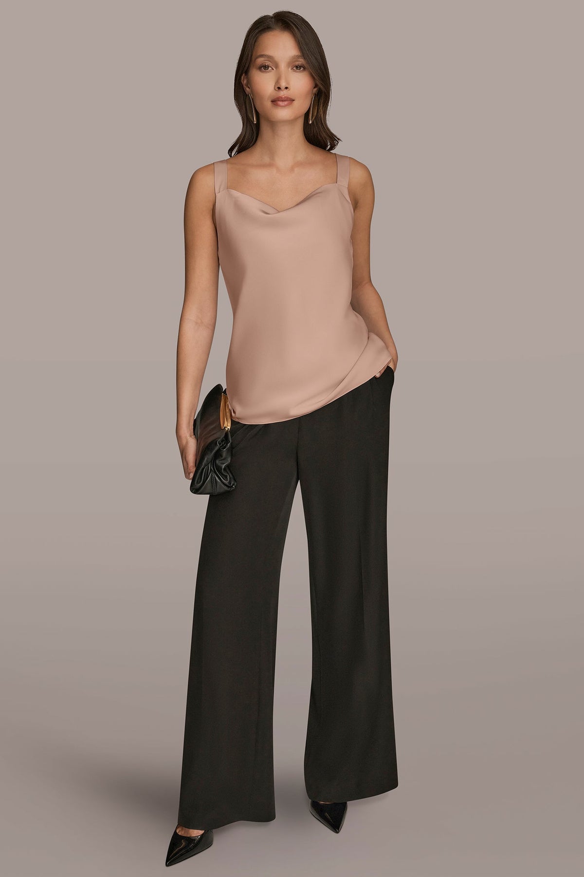 SATIN COWL-NECK CAMISOLE - Umbria